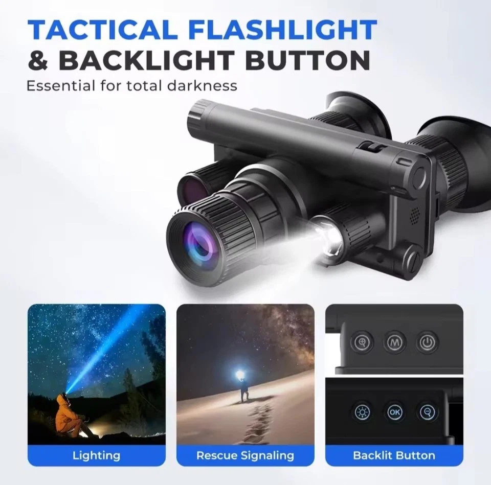 Visore Notturno Binocolo 4k ×8 Visione Notturna Da Caccia Softair - Immagine 3 di 4