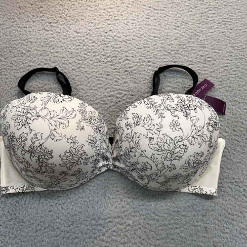 Cacique Bra 44DD Plunge Plunge floral White Ivory Boost NWT