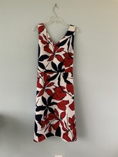 Liz Claiborne Dress Womens Size 12  Sleeveless Knee Length Linen Cotton