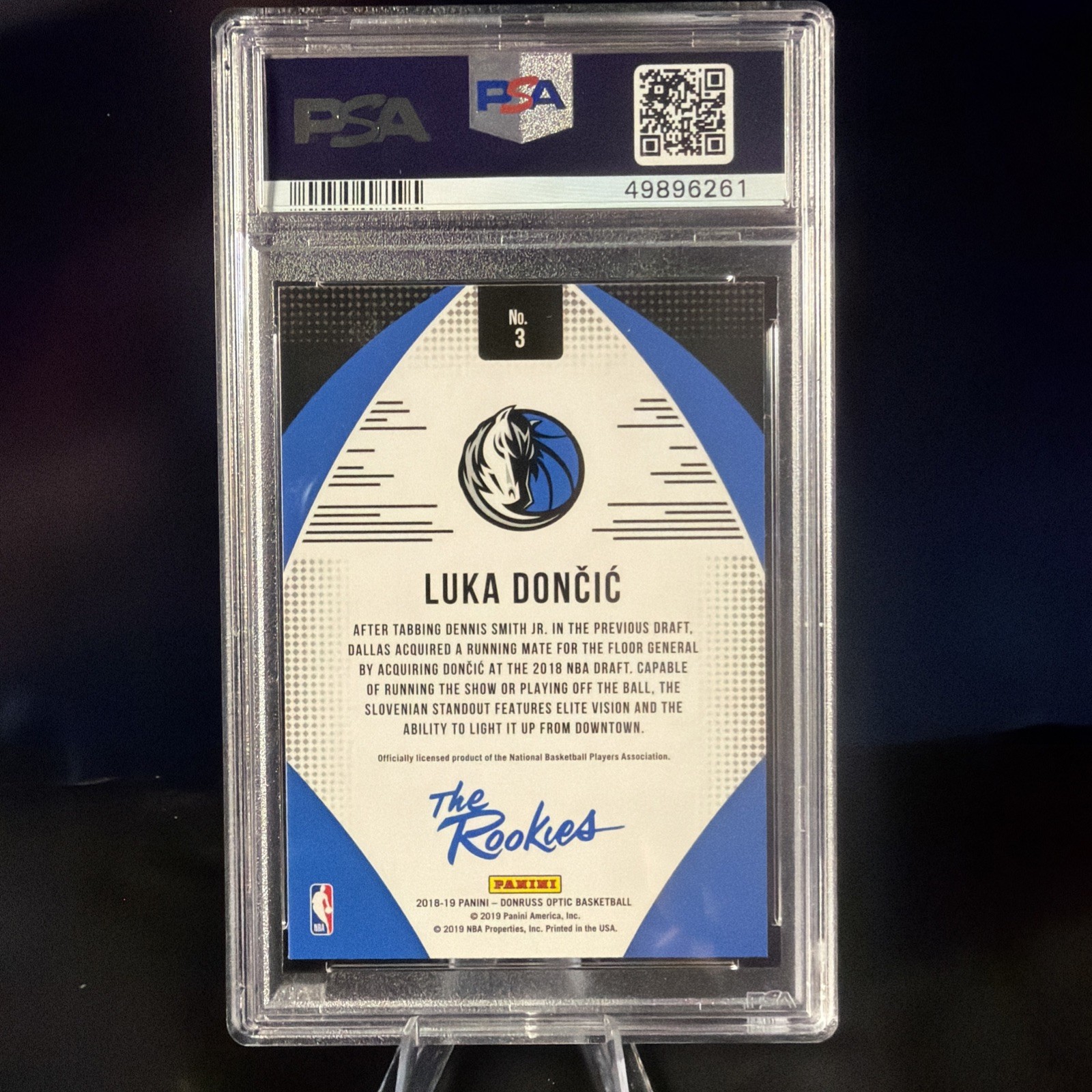 2018-19 Panini Donruss - Luka Doncic The Rookies #3 - PSA 10 view 2