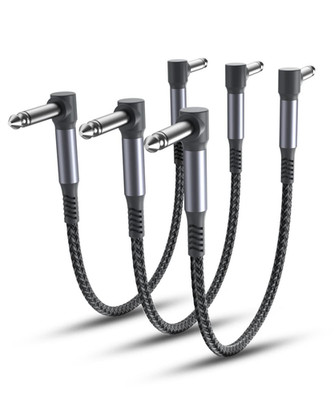 Guitar Patch Cables 6-Inch 3-Pack,6.35Mm Effects Pedal Board Cord,1/4 Right-Angl