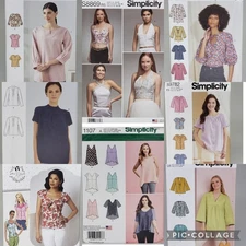 Simplicity UNCUT! U-PICK!  PLUS SIZE Women's Tops Blouses Tunic Sewing Patterns