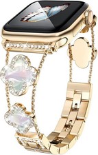 Gold Diamond Metal Band for Apple Watch Series 11/10/9 Compatible 38mm-49mm