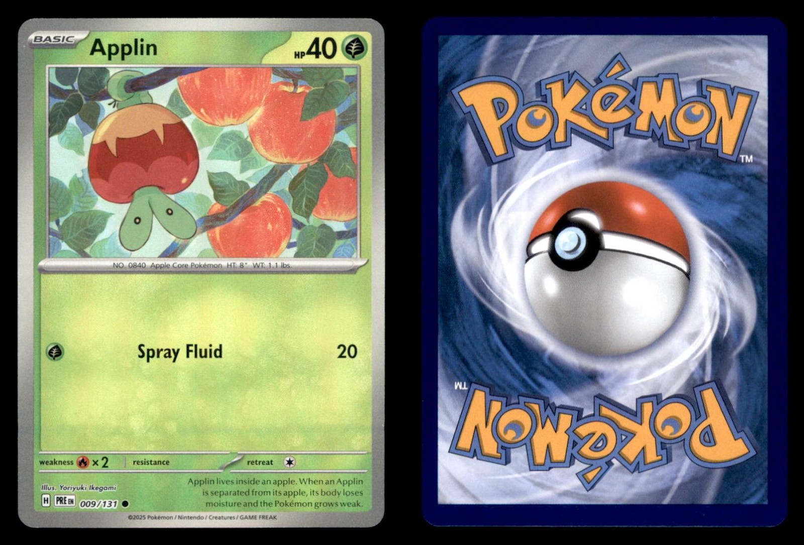 Pokemon Prismatic Evolutions Applin (Poke Ball Pattern) 009/131 Holo 2025 Common
