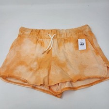 Old Navy Orange Tie-Dye Cotton Blend Kids Girls Shorts Size M Elastic Waist NWT