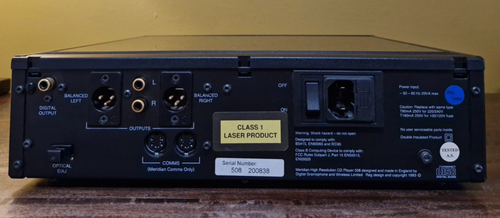 REPRODUCTOR DE CD MERIDIAN 508 24 BITS ALTA RESOLUCIÓN Y MANUAL - EXCELENTE ESTADO - Imagen 8 de 10