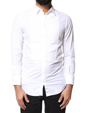 Preloved dolce & gabbana Pleated Panel Dress Shirt Men White