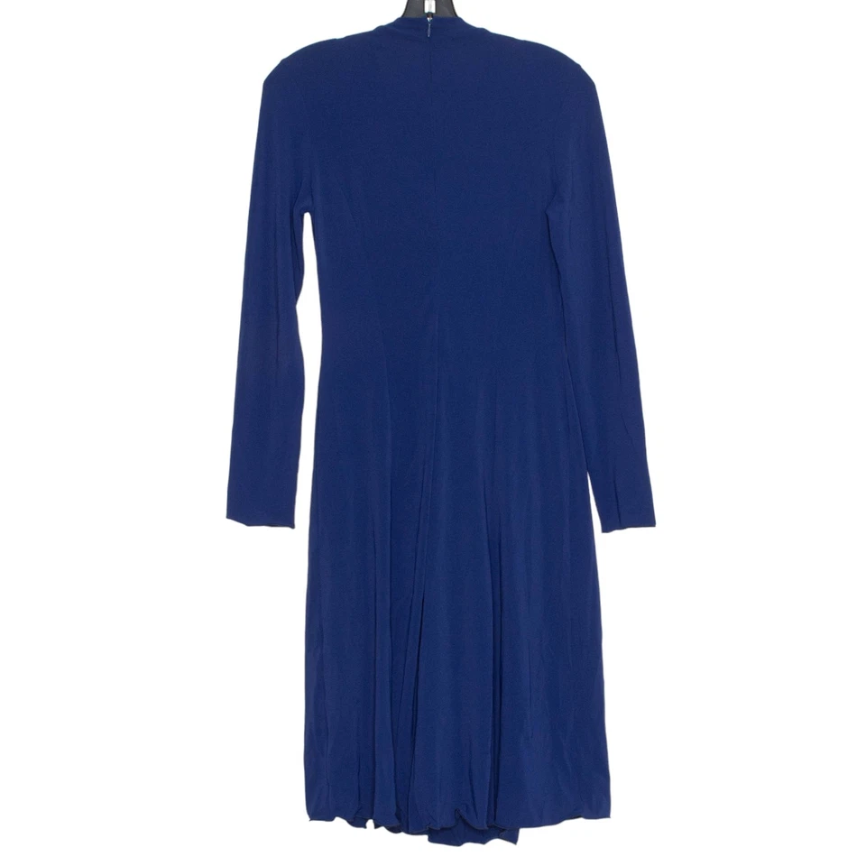 Vestido Armani Collezioni Envolvente Lujo Clásico Dinero Antiguo Minimalista Azul Talla 46 10 Foto 4 de 4