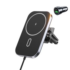 for MagSafe Car Mount Charger with Adapter, 360  Rotation Magnetic Wireless i...