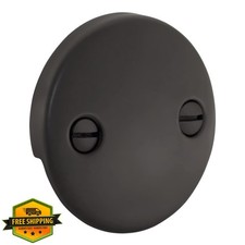 LOWCUS 2 Hole Bathtub Overflow Plate Oil Rubbed Bronze