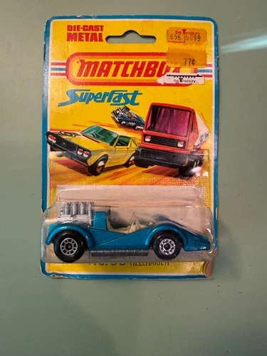 Matchbox Lesney Superfast No55 HELLRAISER BLUE with White SEATS & SILVER BASE