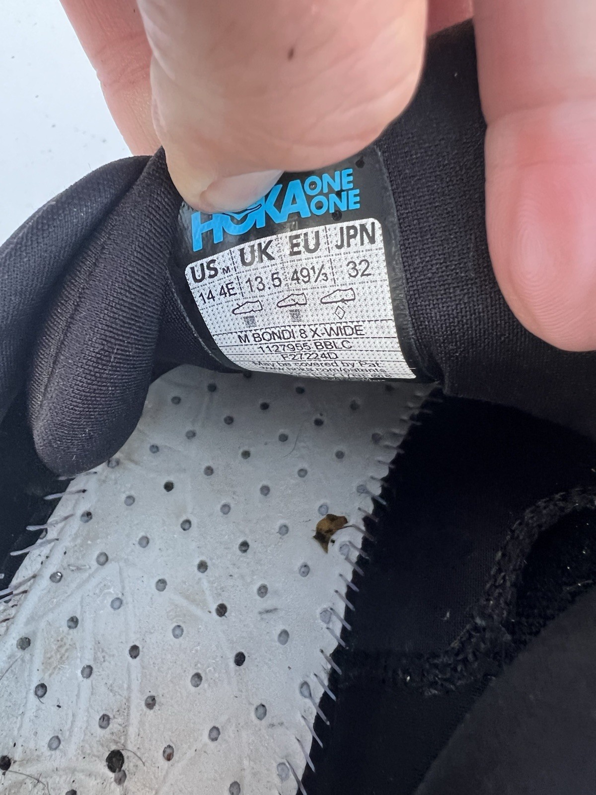 Men’s Black HOKA Bondi 8 Running Shoes Size 14 4E Extra Wide thumbnail 9