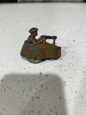 VTG Barclay Manoil Lead Toy Soldier Motorcycle Side Car Gunner WW1 USA