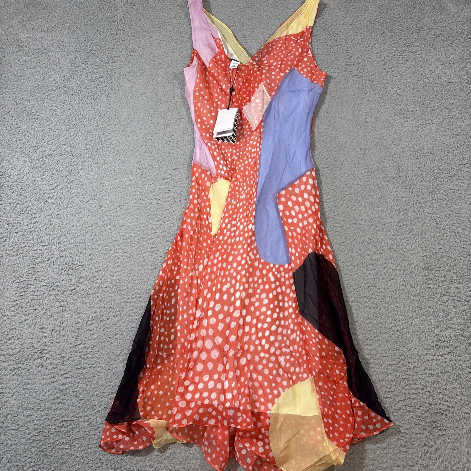 NWT Diane Von Furstenberg DVF Sz 2 Dita 100% Silk Midi Dress Starfish Multi