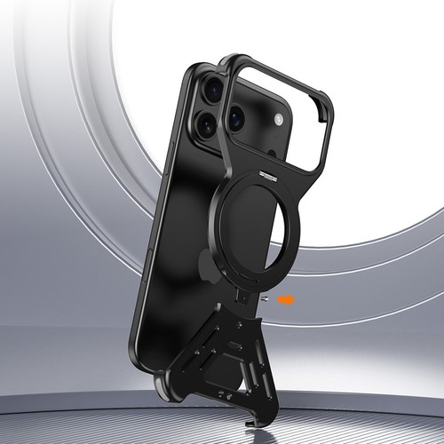 Magnetic Aluminum Frameless Bumper Stand Case For iPhone Air 17 16 15 14 Pro Max - 第 4/28 張圖片