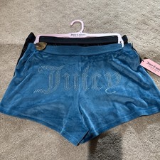 Juicy Couture 2pk Multicolor Velour Sleep/Loungewear Short Set. Sz L. NWT