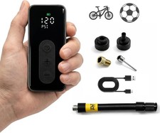 Electric Bike Mini Tire Pump 120PSI with Gauge Mini Air Inflator Portable Type-C