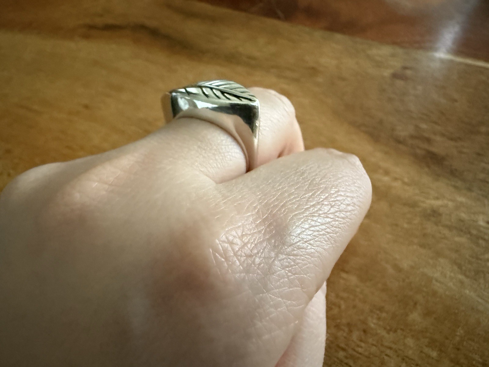 Artisanal Sterling Silver Leaf Statement Ring siz… - image 8