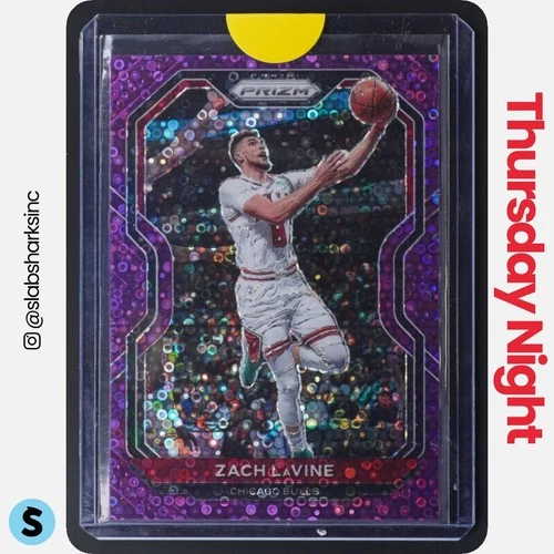 2020 PANINI PRIZM #234 ZACH LAVINE FAST BREAK PURPLE PRIZMS /75