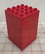 Lot of 10 Lego Duplo 4X4 Flat Base Plate Red 4 X 4