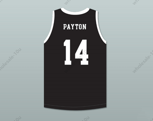 Maillot de basket noir PERSONNALISÉ Payton 14 Mamba Ballers version 9 cousu S-6XL - Photo 2/3