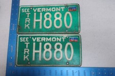 Vermont License Plate Tag VT 1976 76 Natural Sticker Truck Pair Set H880