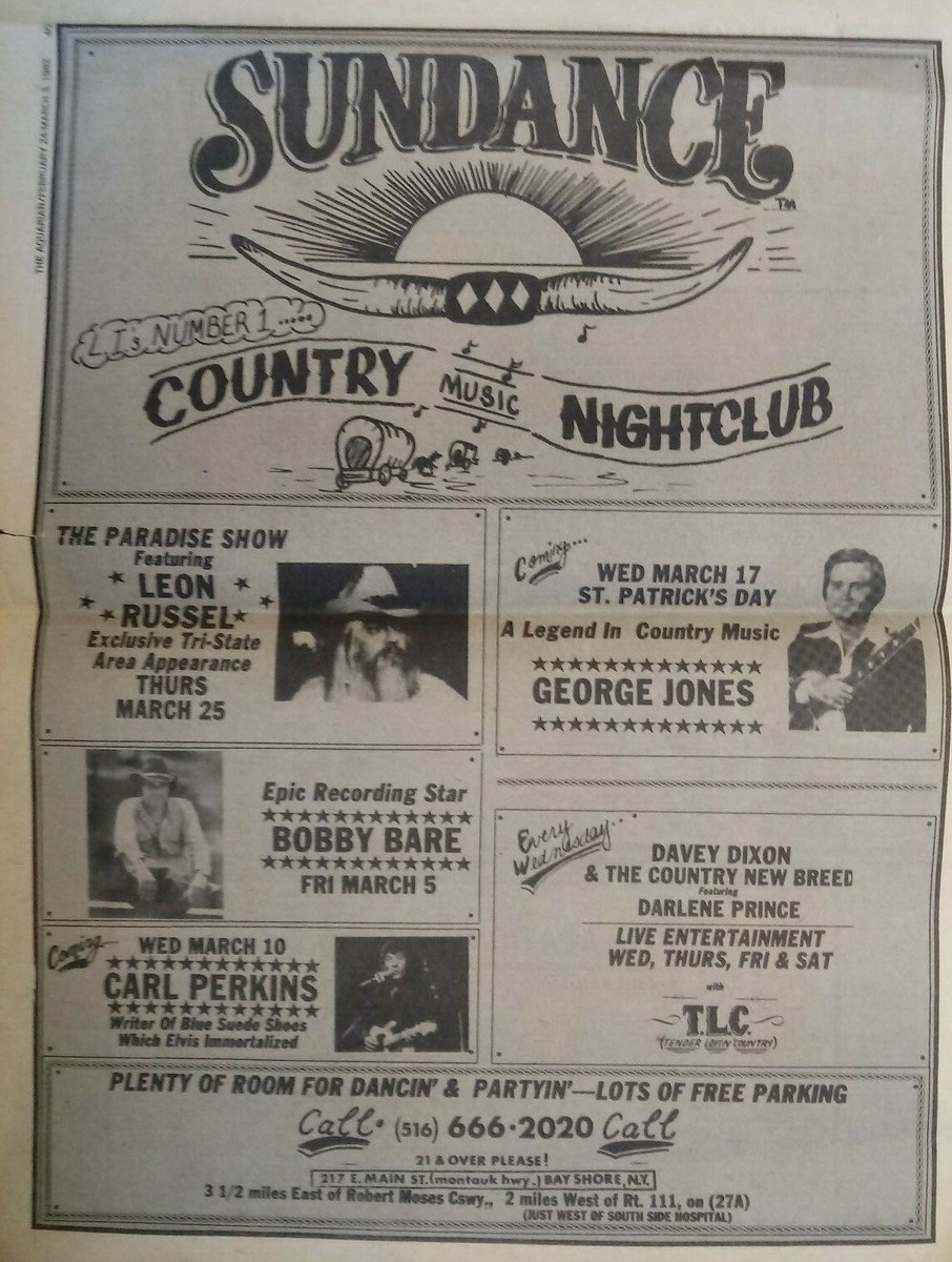 GEORGE JONES, LEON RUSSEL, BOBBY BARE, rare 1982 NY FULL PAGE concert print ad | eBay
