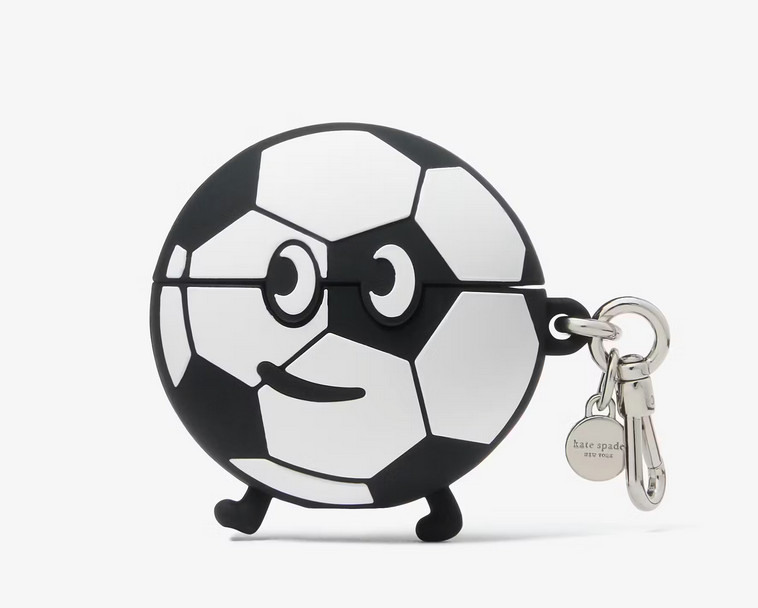NWT Kate Spade Kickoff 3D Ball Airpod Pro 2nd Generation Case Soccer Keychain