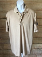 Boy Scouts Of America Men  s Beige Solid Short Sleeve Polo Shirt Medium