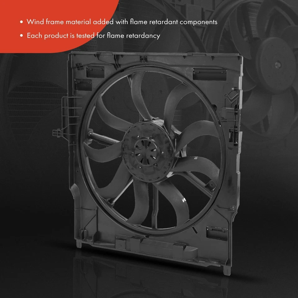 Новый одиночный вентилятор охлаждения радиатора в сборе с плащаницей для BMW X6 2009-2010 L6 3,0 л - Изображение 3 из 4