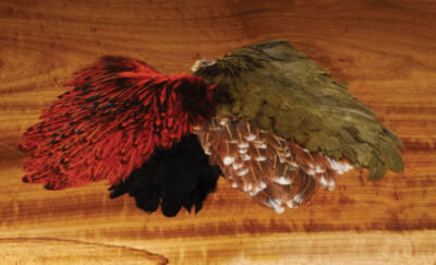 Indian Hen Back Hareline USA 4 Farben Hennen Cape weiche Federn Nass Nymph MF
