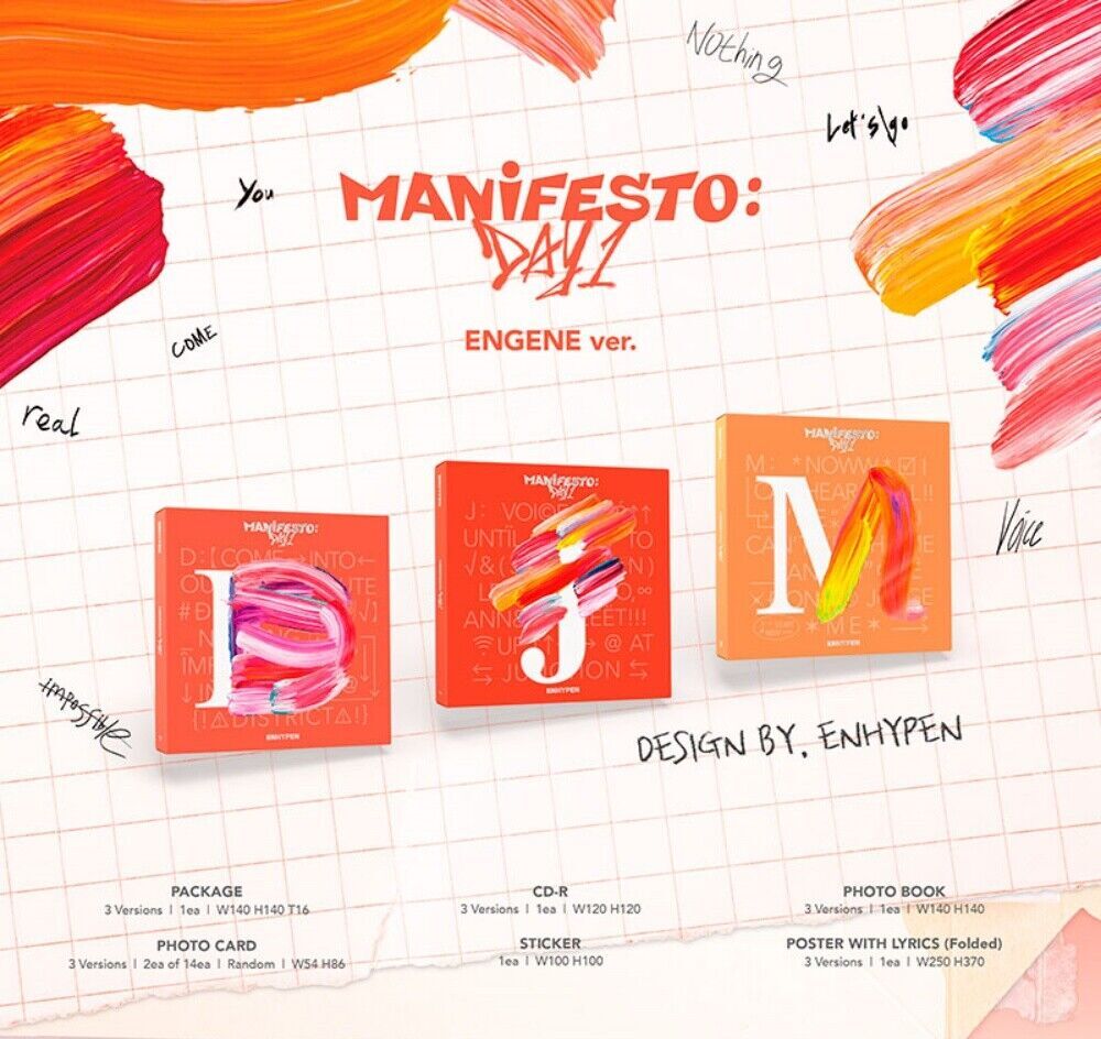 enhypen manifesto アルバム ENHYPEN Album [MANIFESTO : DAY 1] ENGENE Random Ver. | eBay