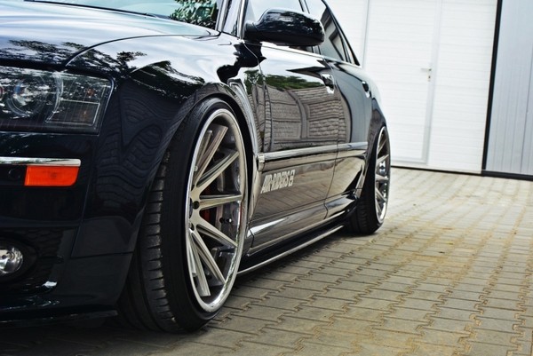 Seitenschweller Schwarz AnsäTze Audi A8 S8 4E D3 Skirts Leisten Schweller Ansatz-image