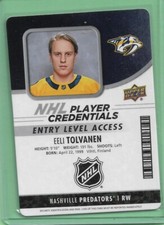 2018-19 UD MVP Eeli Tolvanen Player Credentials Access Rookie #NHL-ET (1A)