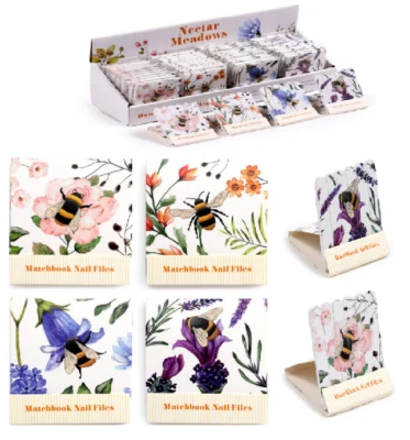 PUCKATOR LTD Nectar Meadows Matchbox Style Nail Files | Single | Party Bag Secret Santa Gift