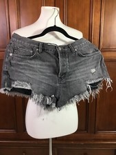 We The Free Black Distressed Jean Denim Shorts Frayed 1.75 As Pictured Must Hav