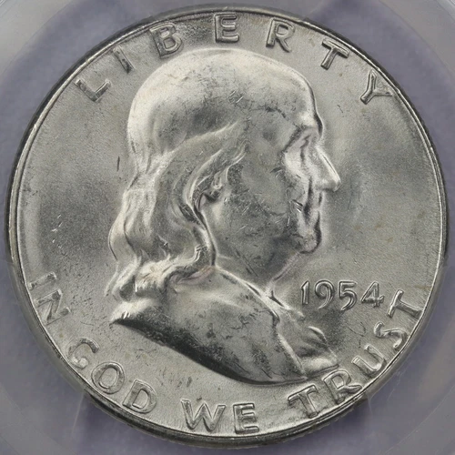 1954-S 50c Franklin Half Dollar - PCGS MS 64 FBL