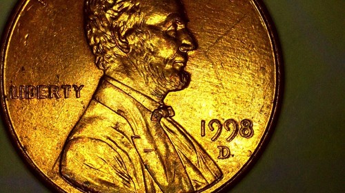 1998 D Lincoln Penny ERROR- die crack obverse left shoulder and DDO - Picture 14 of 19