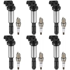 6X Ignition Coil & 6 Spark Plug For BMW 325i 328i 330i 530i X3 X5 X6 UF515 UF522