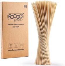 FOOGO Green Bamboo Wooden Eco-Friendly Skewers Kebabs Fruit Cocktail Sticks