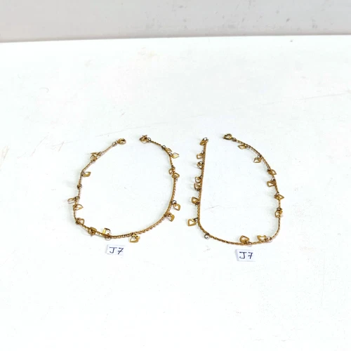 1940s Vintage Beautiful Brass Anklet Pair Tribal Jewelry Collectible Rare J7