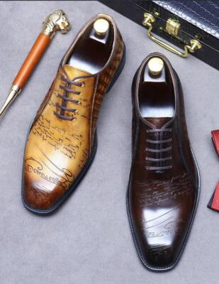 New fashion Genuine leather British Large size business handmade leather shoes 