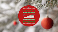Plow Truck Ugly Christmas Sweater Circle Ornament