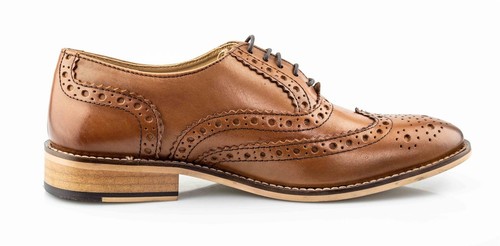 Mens Leather Smart Casual Office Work Lace Up Oxford Brogues Formal Shoes Size - Picture 7 of 13