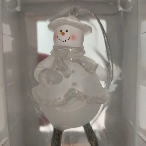 Muñecos de nieve esmerilados vintage adorno de Navidad decoración navideña - Imagen 3 de 4