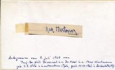 Max Hartmann autograph zoologist and natural philosopher