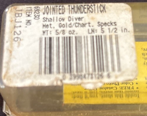 VTG Jointed Storm Suspending Thunderstick Lure Metallic Gold/Chart Specks - 第 5/5 張圖片