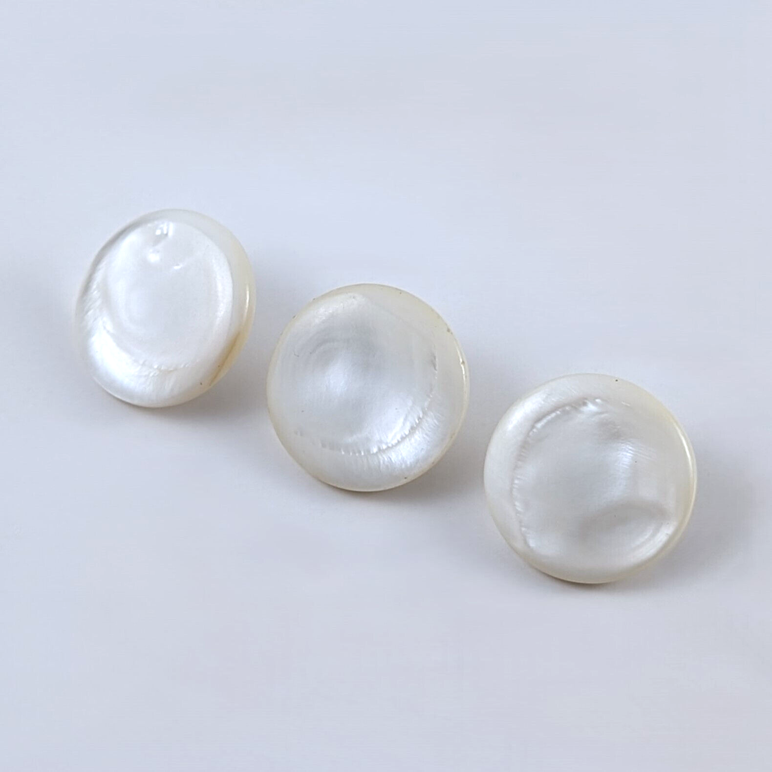 6 Vintage Antique Mother Of Pearl Shell Buttons Two Sizes Loop Shank | eBay