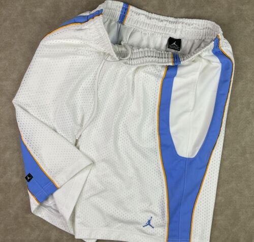 Nike Air Jordan Shorts Jumpman Basketball Gym Logo Mesh Pockets White Men Sz XL