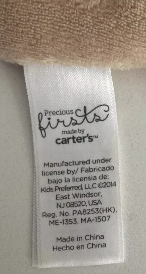 Carters Precious Firsts Bronceado Cachorro Perro Anillo Sonajero Lovey Suave Bebé Juguete Beige Foto 2 de 4